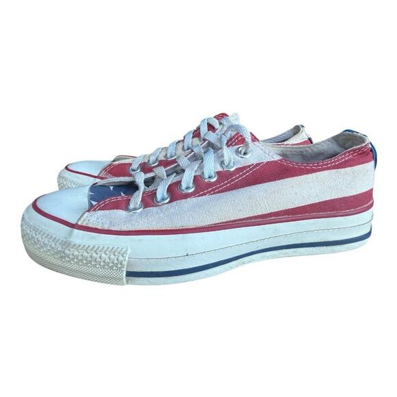 Vintage Converse All Star Low Top Sneaker America Flag Made in USA Men 5 - Picture 2 of 11